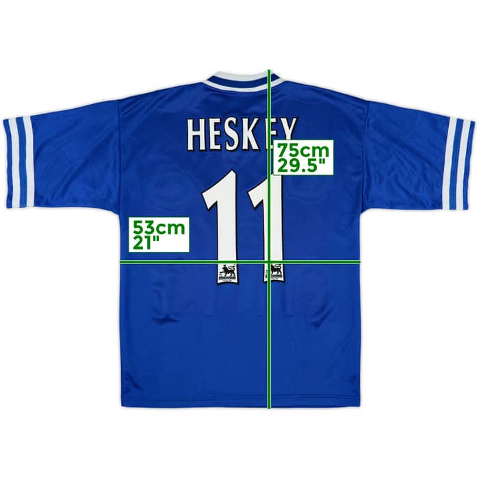 1996-98 Leicester Home Shirt Heskey #11 - 8/10 - (M)