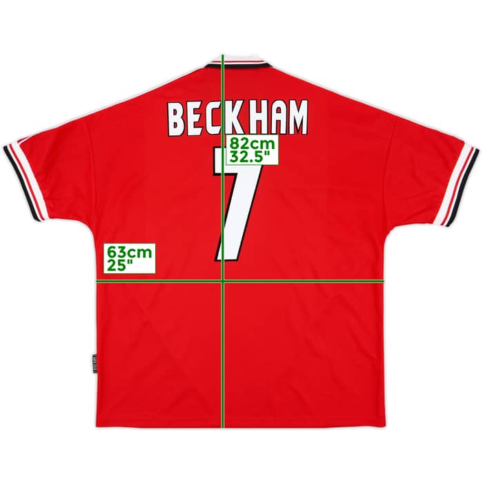 1998-00 Manchester United Home Shirt Beckham #7 - 8/10 - (XXL)