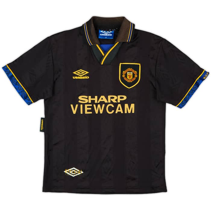 1993-95 Manchester United Away Shirt - 8/10 - (L.Boys)
