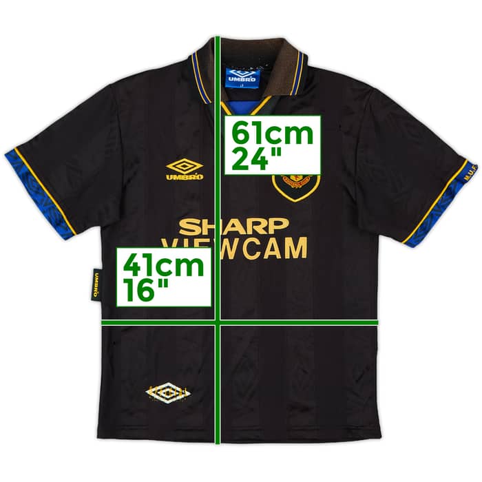1993-95 Manchester United Away Shirt - 8/10 - (L.Boys)