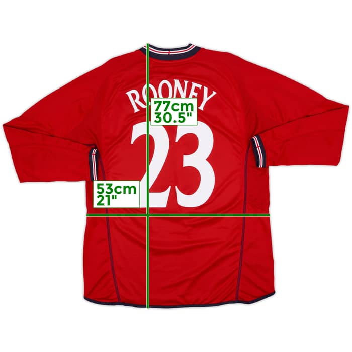 2002-04 England Away L/S Shirt Rooney #23 - 9/10 - (L)