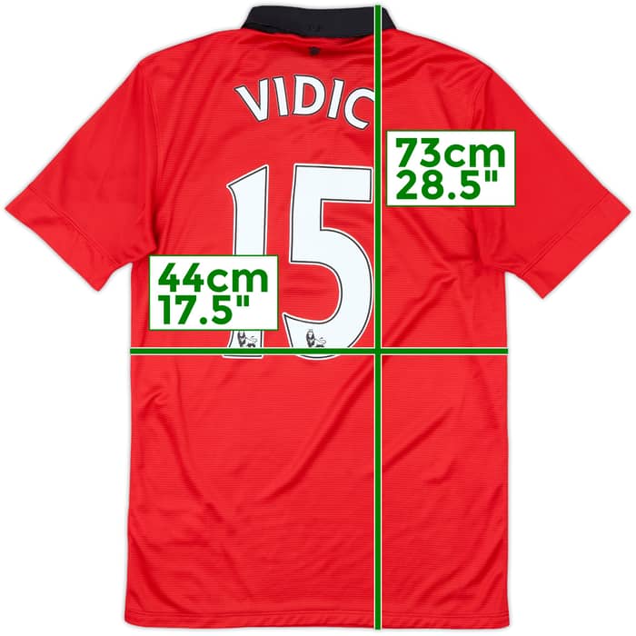 2013-14 Manchester United Home Shirt Vidic #15 - 8/10 - (S)