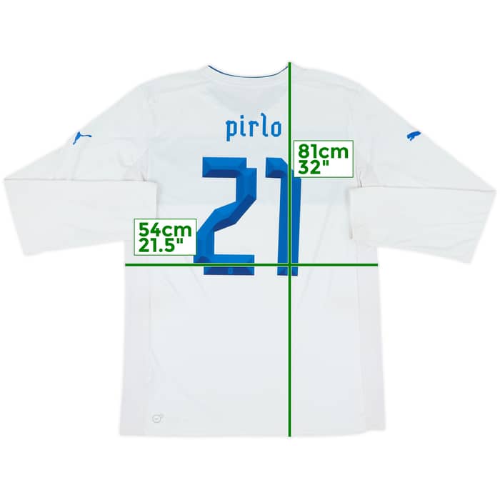 2012-13 Italy Authentic Away L/S Shirt Pirlo #21 - 7/10 - (XL)