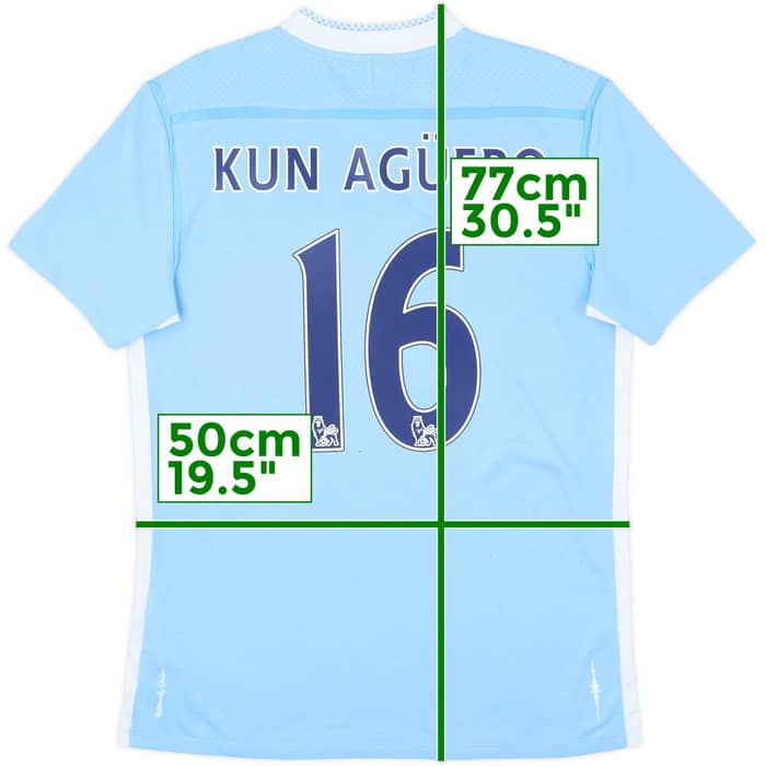 2011-12 Manchester City Home Shirt Kun Aguero #16 - 8/10 - (M)