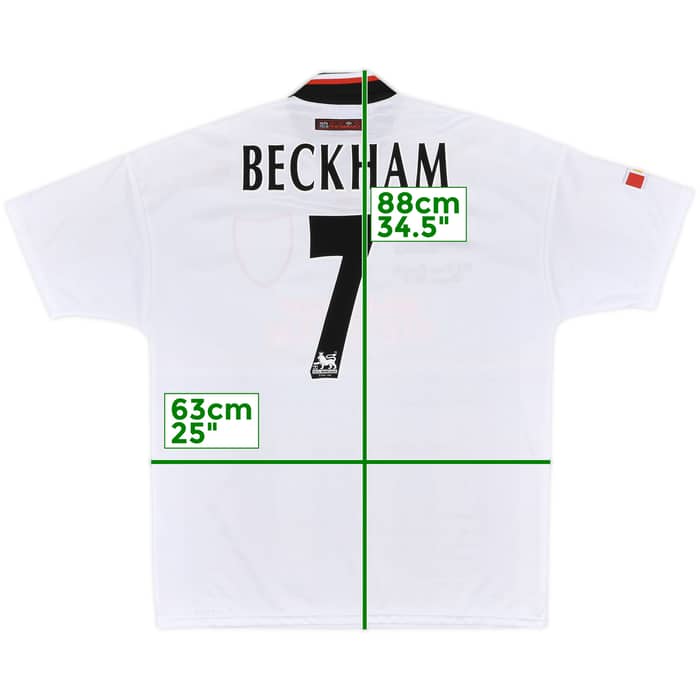 1997-99 Manchester United 'Champions' Away Shirt Beckham #7 - 8/10 - (XL)