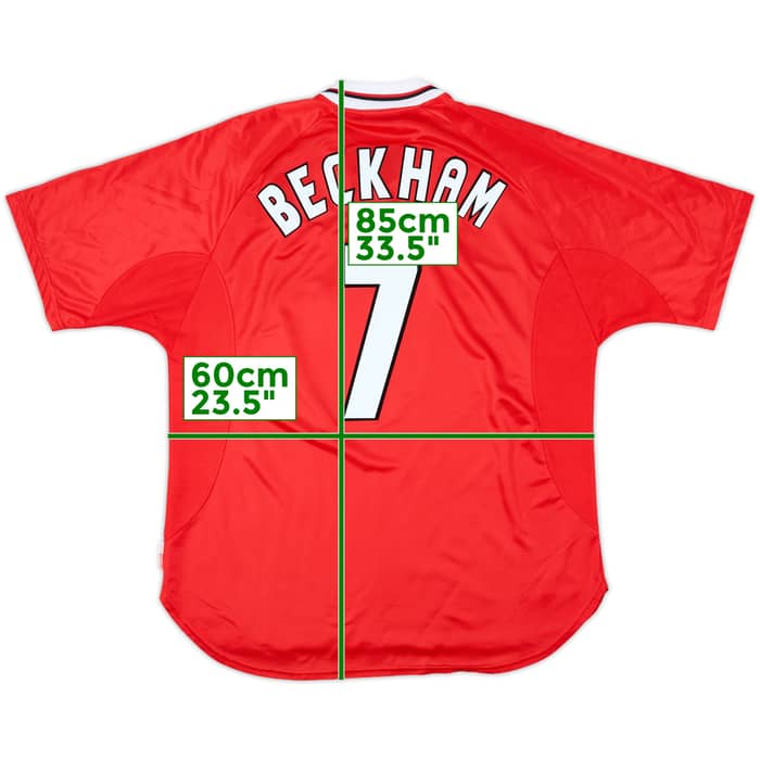 1997-00 Manchester United CL Shirt Beckham #7 - 9/10 - (XXL)