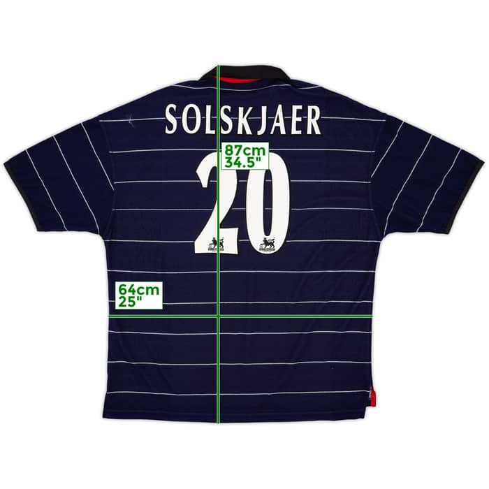 1999-00 Manchester United Away Shirt Solskjaer #20 - 9/10 - (XXL)