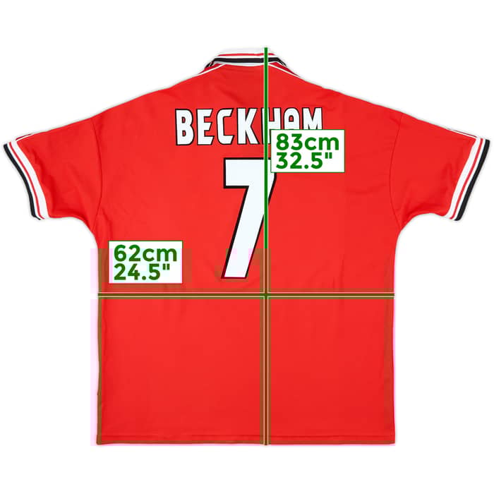 1998-00 Manchester United Home Shirt Beckham #7 - 10/10 - (XXL)