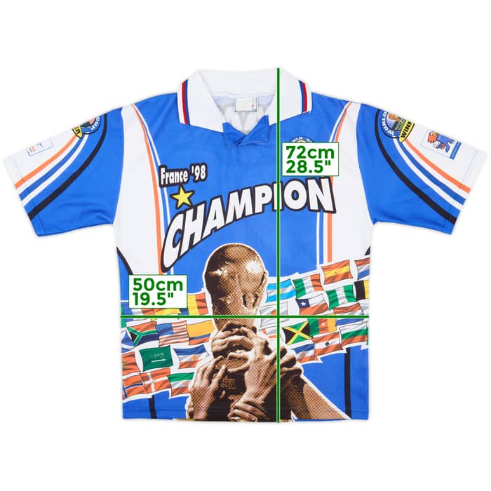 1998 France World Cup 'Champion' Graphic Shirt - 9/10 - (M)