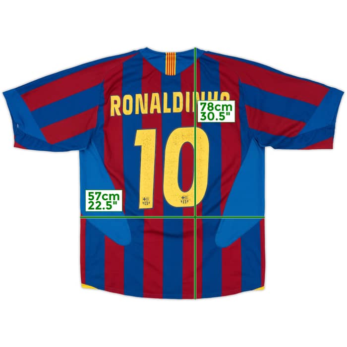 2005-06 Barcelona Home Shirt Ronaldinho #10 - 6/10 - (L)