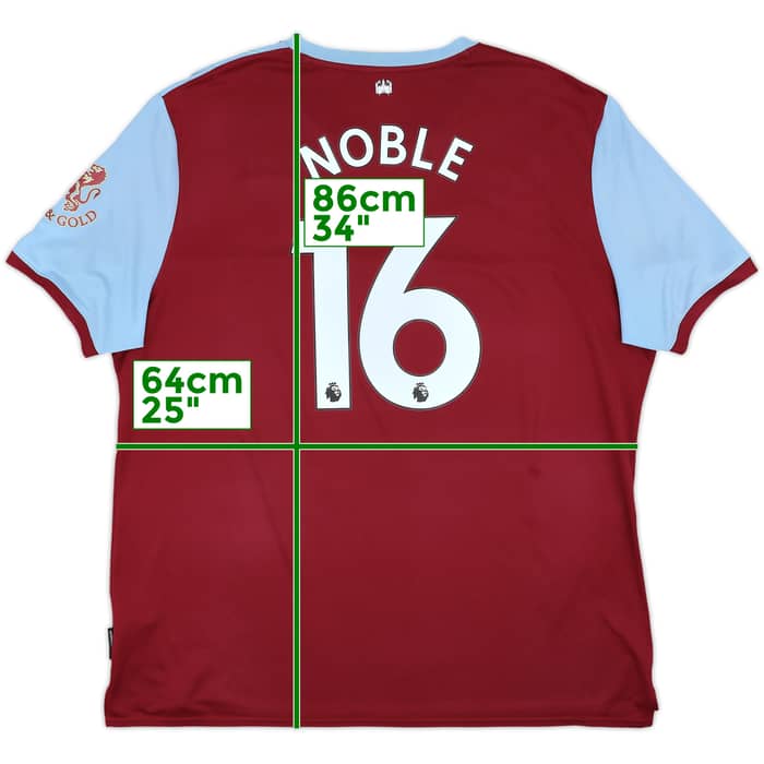 2019-20 West Ham Home Shirt Noble #16 - 9/10 - (3XL)