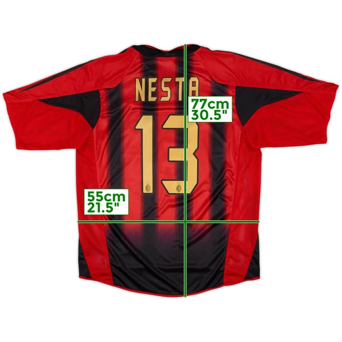 2004-05 AC Milan Home Shirt Nesta #13 - 7/10 - (L)