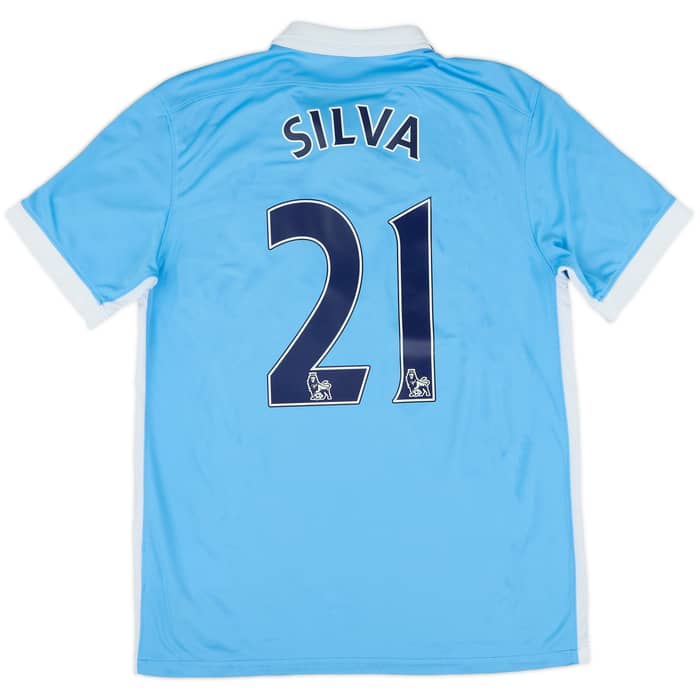 2015-16 Manchester City Home Shirt Silva #21 - 10/10 - (M)