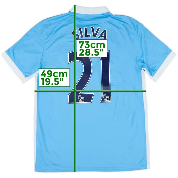 2015-16 Manchester City Home Shirt Silva #21 - 10/10 - (M)