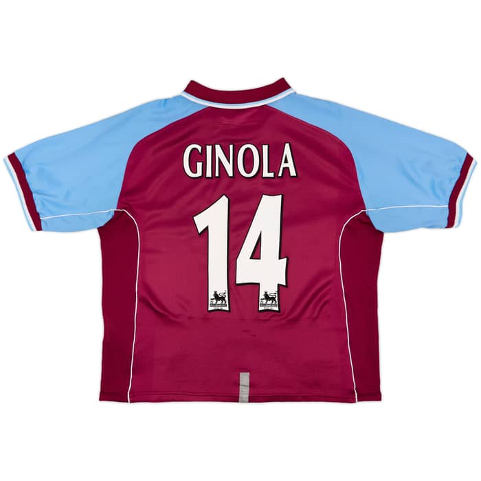 2000-01 Aston Villa Home Shirt Ginola #14 - 8/10 - (L)