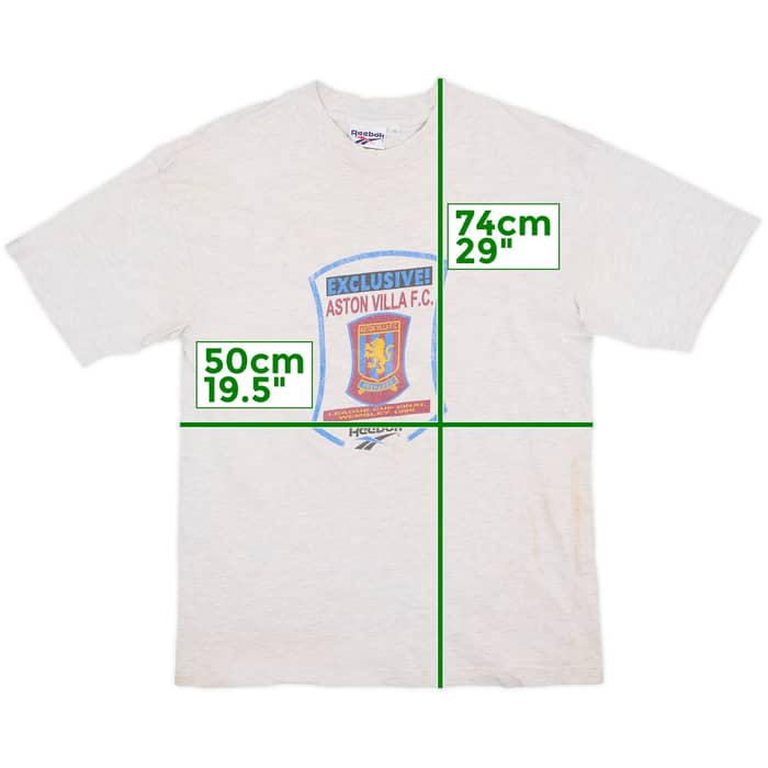 1995-96 Aston Villa Reebok League Cup Final 1996 Cotton Tee - 6/10 - (S)