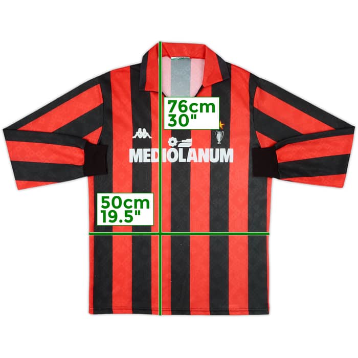 1989-90 AC Milan Home L/S Shirt - 7/10 - (M)