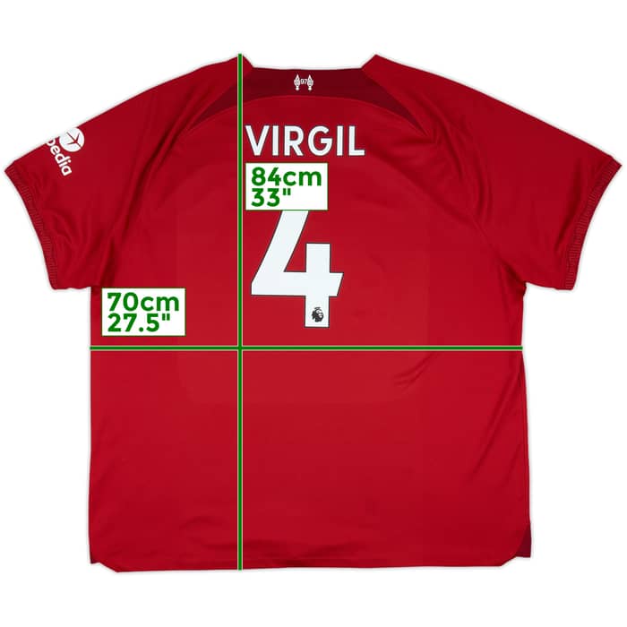 2022-23 Liverpool Home Shirt Virgil #4 - 9/10 - (3XL)