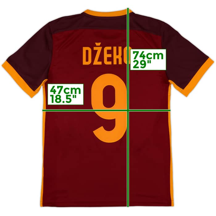 2015-16 Roma Home Shirt Dzeko #9 - 10/10 - (S)