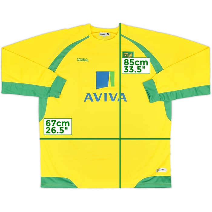 2010-11 Norwich Home L/S Shirt - 10/10 - (3XL)