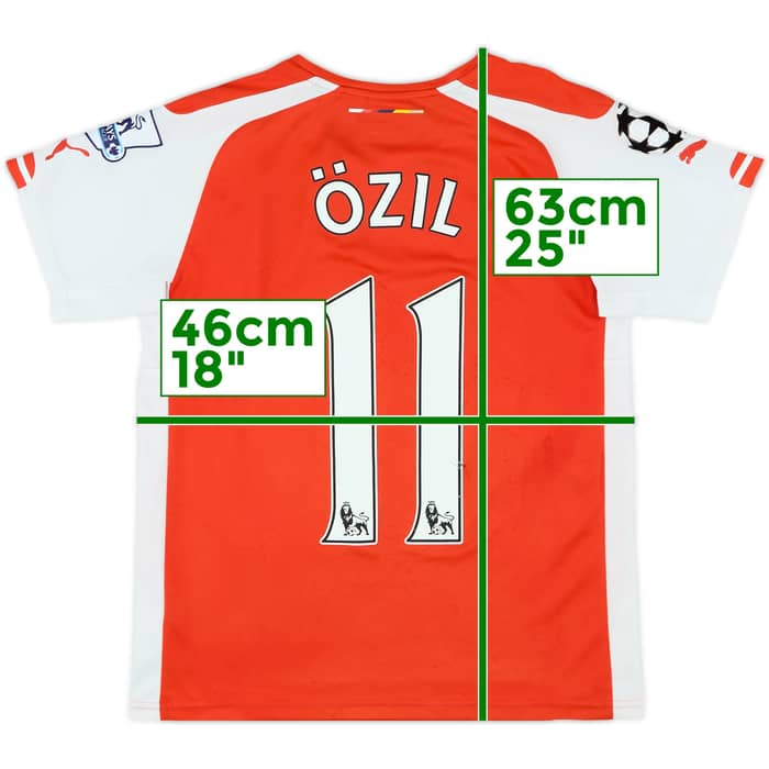 2014-15 Arsenal Home Shirt Ozil #11 - 6/10 - (XL.Boys)