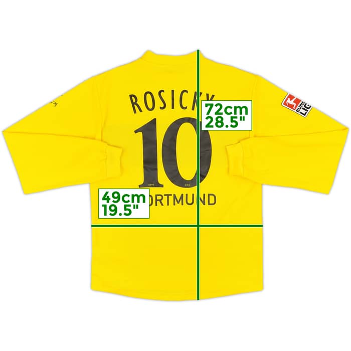 2002-03 Borussia Dortmund Home L/S Shirt Rosicky #10 - 5/10 - (XL.Boys)