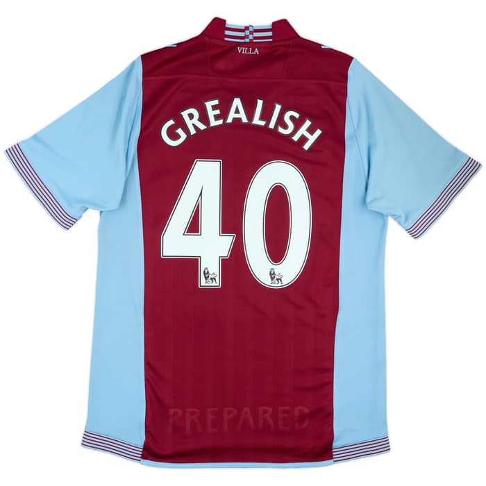 2013-14 Aston Villa Home Shirt Grealish #40 - 6/10 - (L)