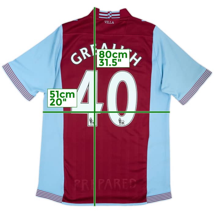 2013-14 Aston Villa Home Shirt Grealish #40 - 6/10 - (L)