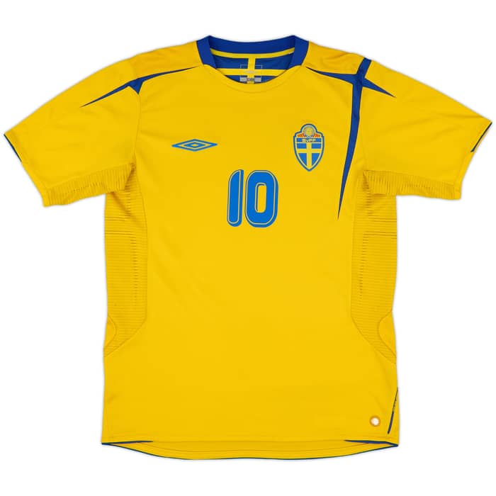 2005-06 Sweden Home Shirt Ibrahimovic #10 - 8/10 - (M)