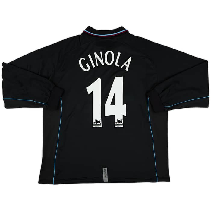 2000-01 Aston Villa Away L/S Shirt Ginola #14 - 9/10 - (XL)
