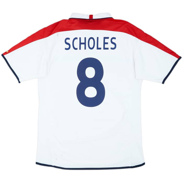 2003-05 England Home Shirt Scholes #8 - 5/10 - (L)