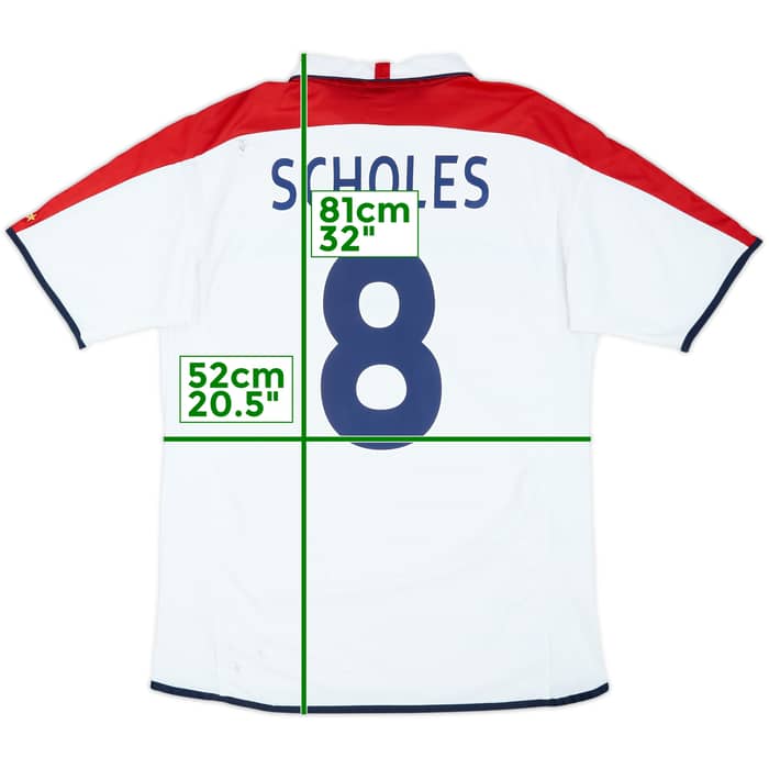 2003-05 England Home Shirt Scholes #8 - 5/10 - (L)