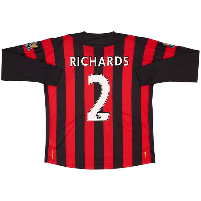 2011-12 Manchester City Away L/S Shirt Richards #2 - 7/10 - (XL)