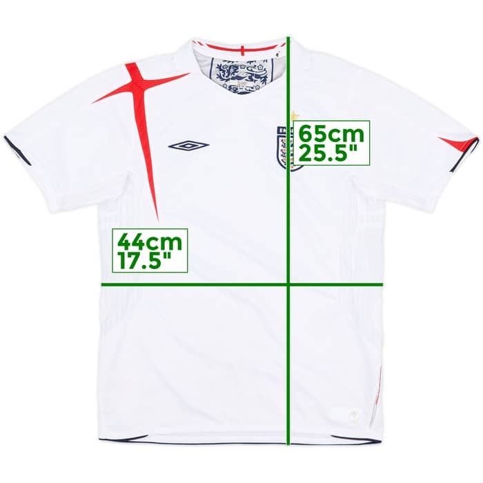 2005-07 England Home Shirt - 7/10 - (L.Boys)