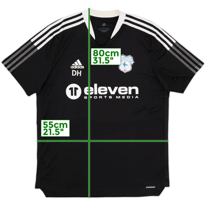 2021-22 Cardiff City Staff Issue adidas Training Shirt DH - 9/10 - (L)