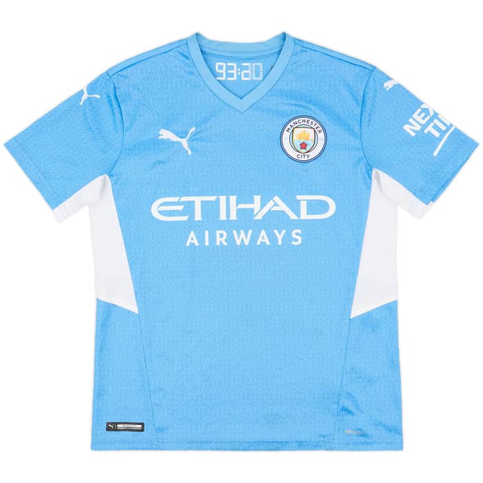 2021-22 Manchester City Home Shirt - 8/10 - (L.Boys)