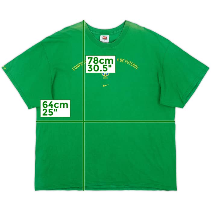 1998-00 Brazil Nike Graphic Tee - 8/10 - (XL)