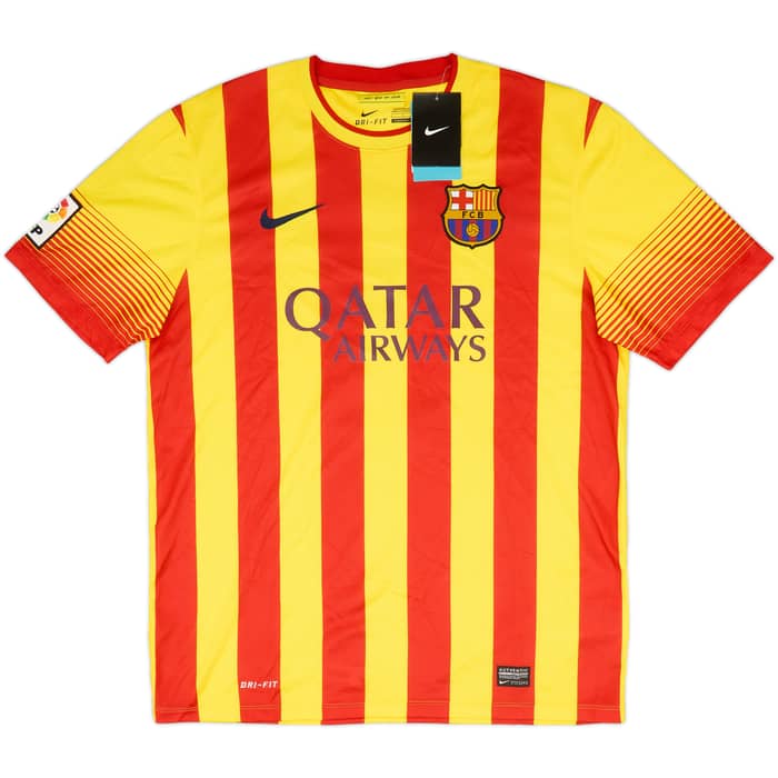 2013-15 Barcelona Away Shirt Pique #3 (L)