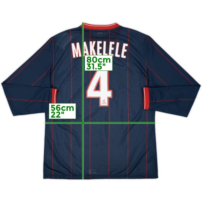 2009-10 Paris Saint-Germain Player Issue Home L/S Shirt Makelele #4 (XL)