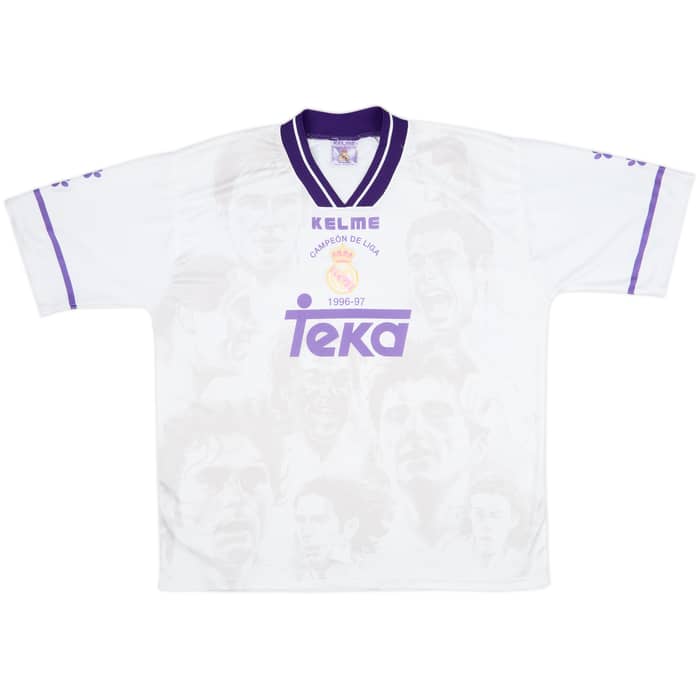 1996-97 Real Madrid Kelme 'Campeon de Liga' Shirt - 8/10 - (L)