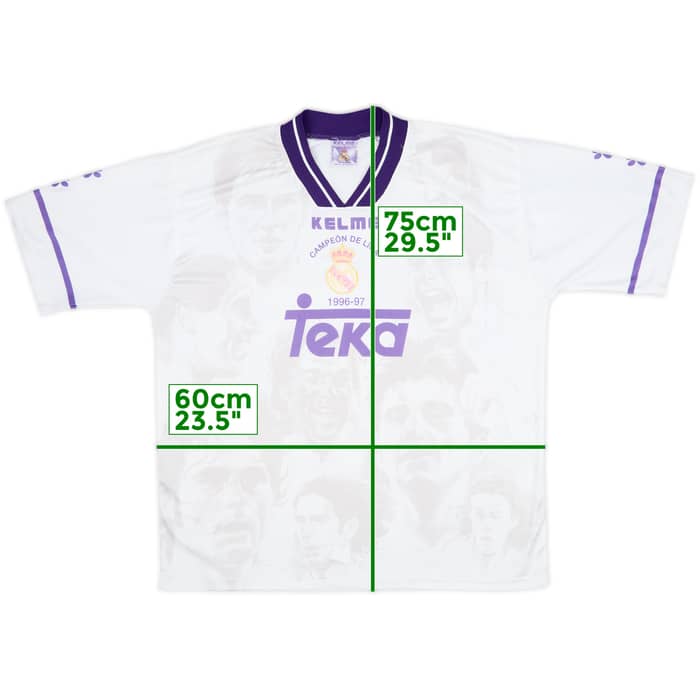 1996-97 Real Madrid Kelme 'Campeon de Liga' Shirt - 8/10 - (L)