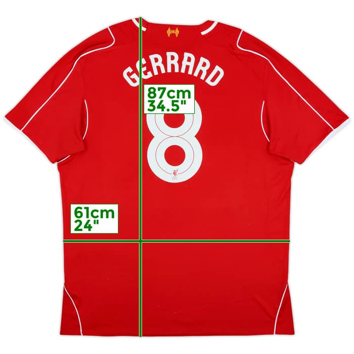 2014-15 Liverpool Home Shirt Gerrard #8 - 6/10 - (3XL)
