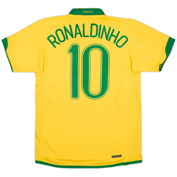 2006-08 Brazil Home Shirt Ronaldinho #10 - 8/10 - (S)