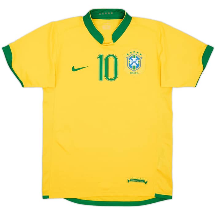 2006-08 Brazil Home Shirt Ronaldinho #10 - 8/10 - (S)