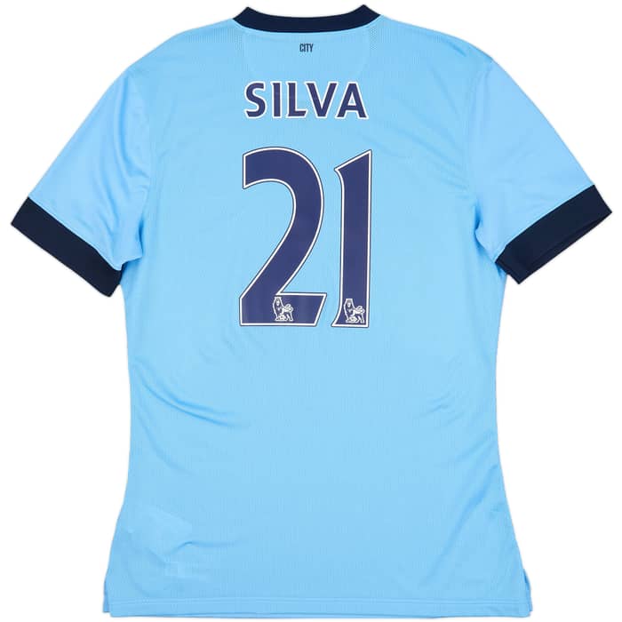 2014-15 Manchester City Authentic Home Shirt Silva #21 (L)