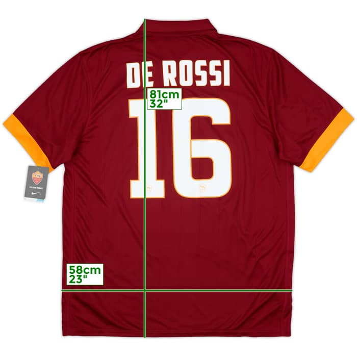 2014-15 Roma Home Shirt De Rossi #16 (XL)
