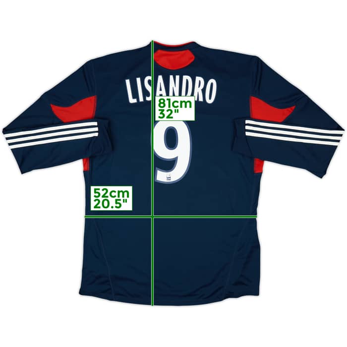 2010-11 Lyon Player Issue Third L/S Shirt Lisandro #9 (XL)