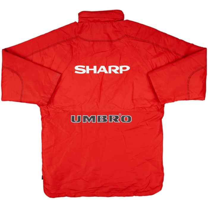 1998-99 Manchester United Umbro Hooded Padded Bench Coat (S)