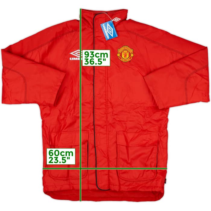 1998-99 Manchester United Umbro Hooded Padded Bench Coat (S)