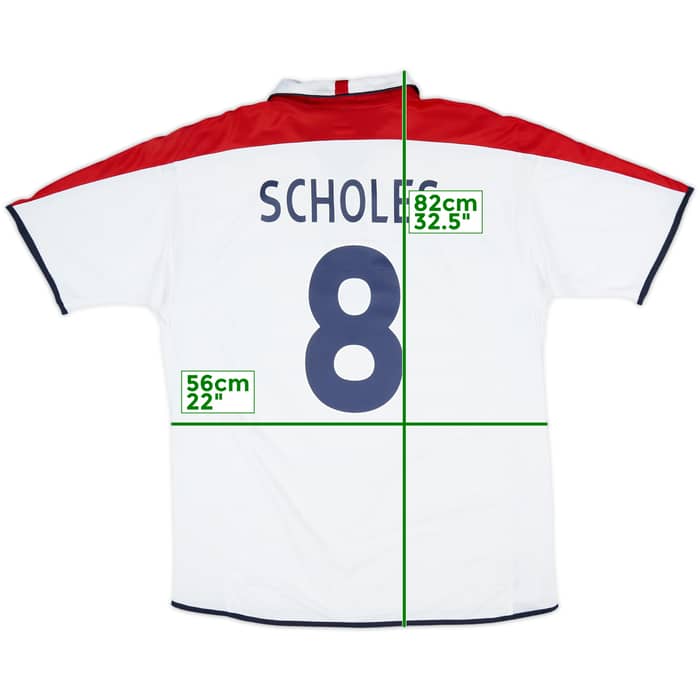 2003-05 England Home Shirt Scholes #8 - 8/10 - (XL)